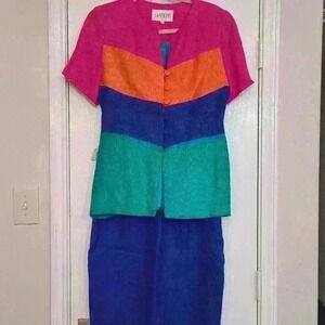 Red Santa Fe vintage jkt and skirt suit